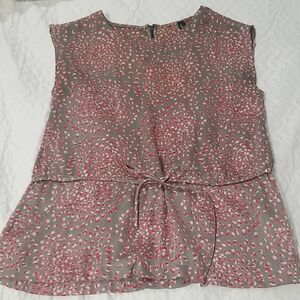 fab'rik Pink and Gray Patterned Blouse